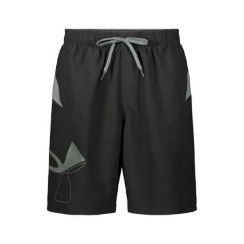 Under Armour Logo Swim Shorts NEW Black Gray Mens Small